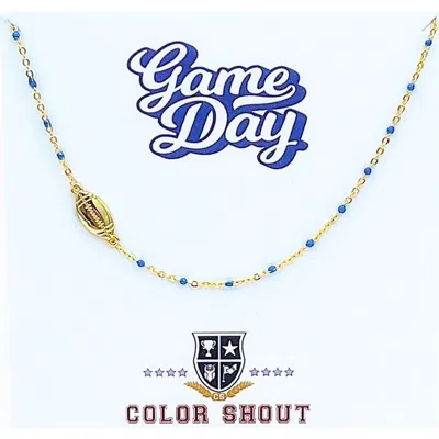 Color Shout Game Day Side Set Football Necklace With Enamel Beads In Multi