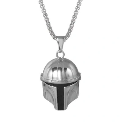 Star Wars Boba Fett Helmet Pendant Necklace, 22" Box Chain In Brown