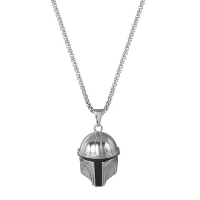 Star Wars Boba Fett Helmet Pendant Necklace, 22" Box Chain In Brown