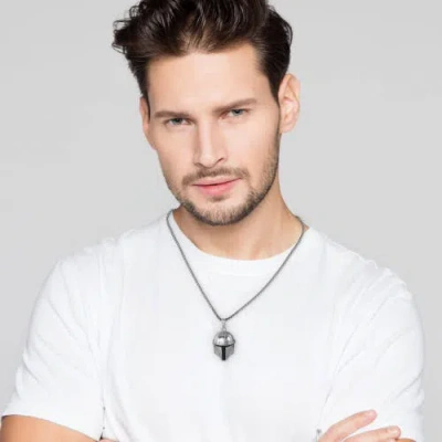 Star Wars Boba Fett Helmet Pendant Necklace, 22" Box Chain In Brown