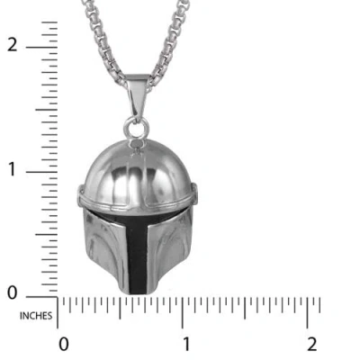 Star Wars Boba Fett Helmet Pendant Necklace, 22" Box Chain In Brown
