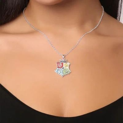 Harry Potter Hogwarts Crest Necklace, 16"+2" In Brown