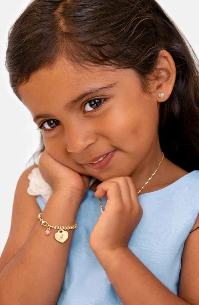 Tiny Blessings 14k Gold Dearest Heart Studs Screw Back Earrings In Gold