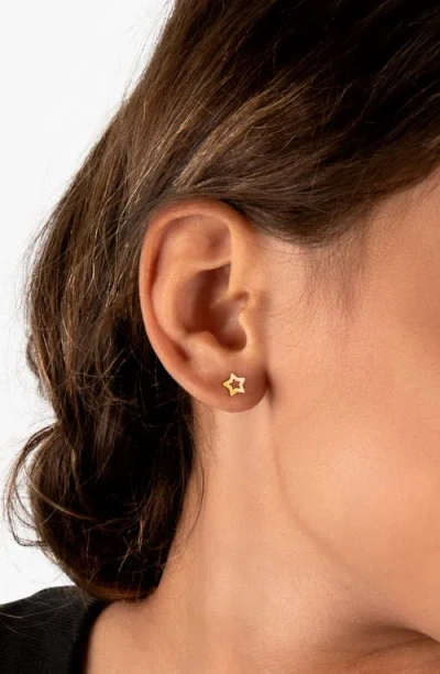 Tiny Blessings 14k Gold Wish Upon A Star Studs Screw Back Earrings In Gold