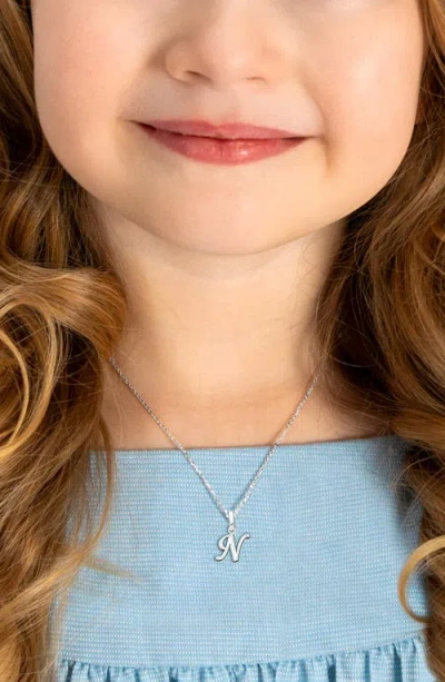 Tiny Blessings Girls' Sterling Silver Initial 13-14 Necklace - Children In Brown
