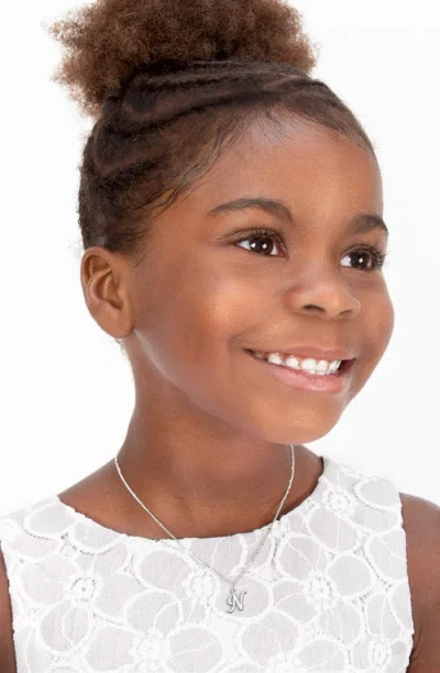 Tiny Blessings Girls' Sterling Silver Initial 13-14 Necklace - Children In Brown