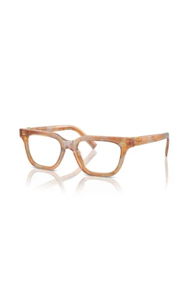 Miu Miu 53mm Rectangle Optical Glasses In Brown