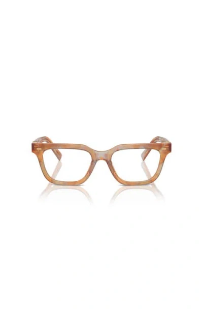 Miu Miu 53mm Rectangle Optical Glasses In Brown