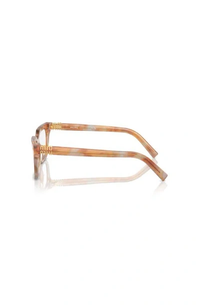 Miu Miu 53mm Rectangle Optical Glasses In Brown