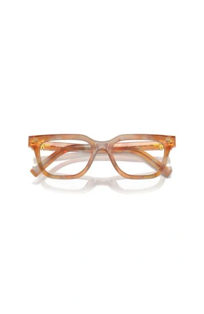 Miu Miu 53mm Rectangle Optical Glasses In Brown