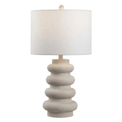 Jonathan Y Juniper 26" Modern Minimalist Resin Stacked Ovoid Led Lamp In Gray