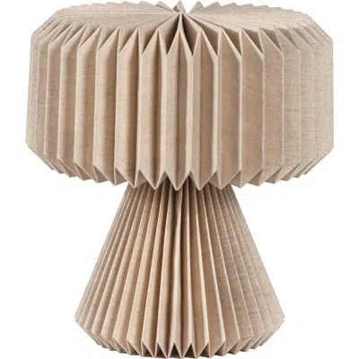 Jonathan Y Zelda 12.8" Modern Art Deco Paper Pleated Shade Accent Led Table Lamp In Brown