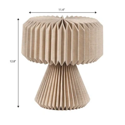 Jonathan Y Zelda 12.8" Modern Art Deco Paper Pleated Shade Accent Led Table Lamp In Brown