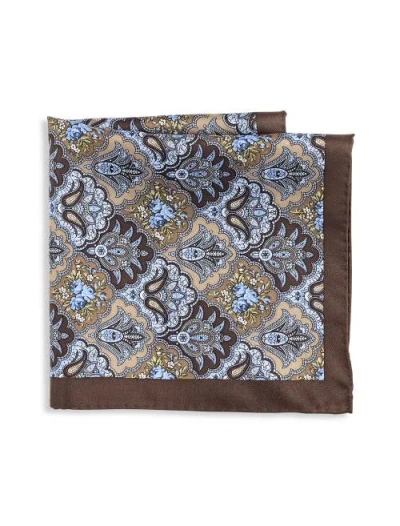 Synrgy By Dxl Big & Tall Fall Medallion Silk Pocket Square In Multi