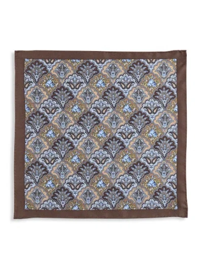 Synrgy By Dxl Big & Tall Fall Medallion Silk Pocket Square In Multi