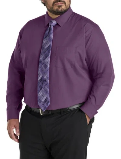 Synrgy By Dxl Big & Tall Performance Solid Dress Shirt In Purple