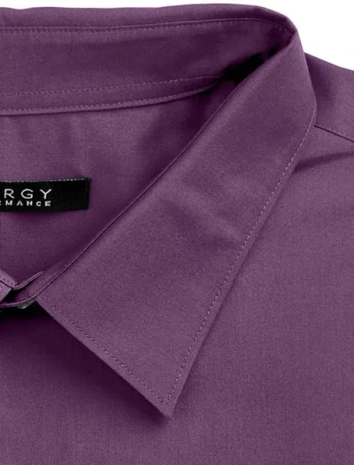 Synrgy By Dxl Big & Tall Performance Solid Dress Shirt In Purple