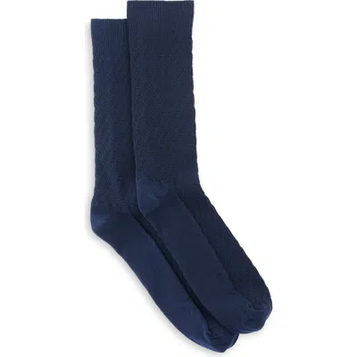 Harbor Bay By Dxl Big & Tall Continuous Comfort 2-pk Casual Socks In Blue