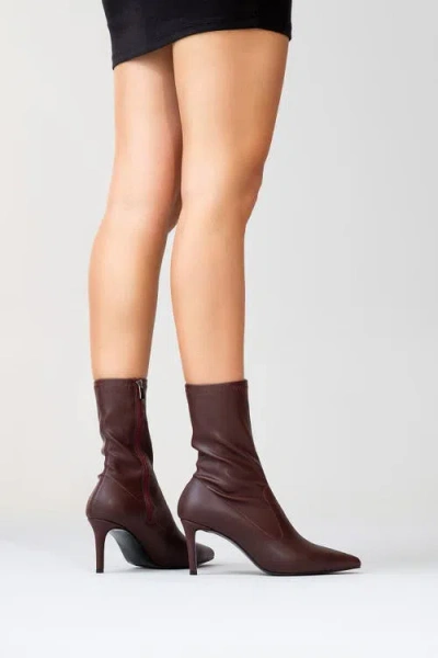 Prologue Shoes Lewin Pointed Toe Stiletto Boot In Brown