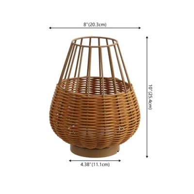 Jonathan Y 10" Indoor/outdoor Rechargeable/cordless Dimmable Led Table Lamp In Brown