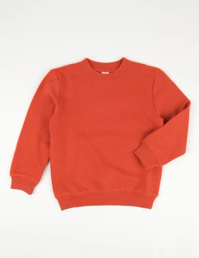 Leveret Kids Pullover Sweatshirt, Long Sleeve, Solid Colors In Orange