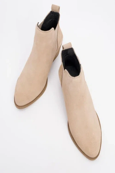 Forever & Always Shoes Dovena Leather Block Heel Ankle Boot In Brown