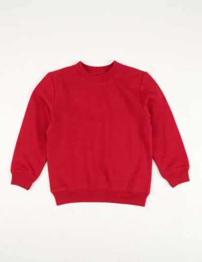 Leveret Kids Pullover Sweatshirt, Long Sleeve, Solid Colors In Red