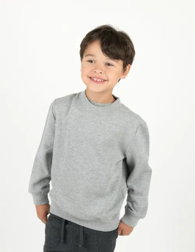 Leveret Kids Pullover Sweatshirt, Long Sleeve, Solid Colors In Gray