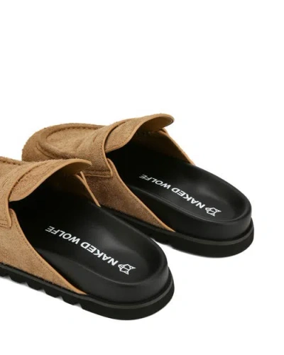 Naked Wolfe Cord Suede Slipper In Brown