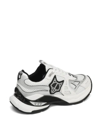 Naked Wolfe Womens White Smash Logo-embossed Leather And Mesh Low-top Trainers In White Multi