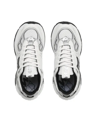 Naked Wolfe Womens White Smash Logo-embossed Leather And Mesh Low-top Trainers In White Multi