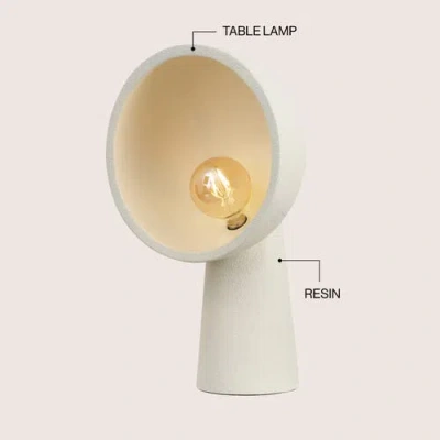Jonathan Y Claude 17.5" Contemporary Minimalist Resin Half-globe Column Led Table Lamp In White