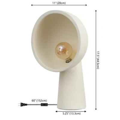 Jonathan Y Claude 17.5" Contemporary Minimalist Resin Half-globe Column Led Table Lamp In White