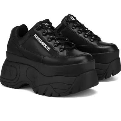 Naked Wolfe Sprinter Leather Sneaker In Black