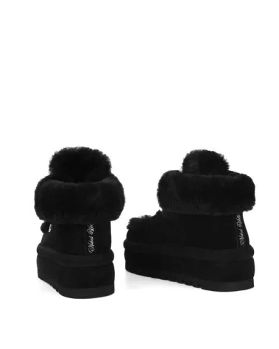 Naked Wolfe Bambi Genuine Shearling Platform Bootie In Animal Print