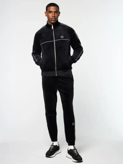 Sergio Tacchini Lioni Velour Track Jacket In Black