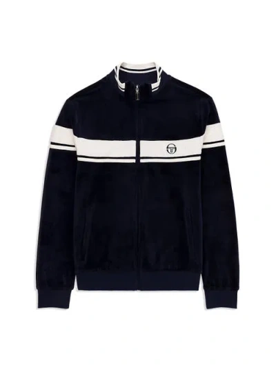 Sergio Tacchini Damarindo Velour Track Jacket In Blue