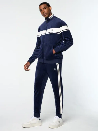Sergio Tacchini Damarindo Velour Track Jacket In Blue