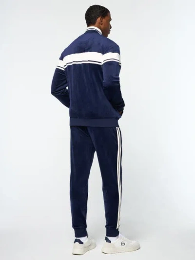 Sergio Tacchini Damarindo Velour Track Jacket In Blue