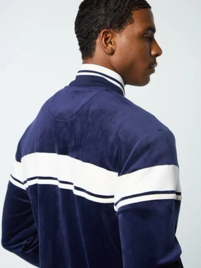 Sergio Tacchini Damarindo Velour Track Jacket In Blue