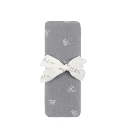 Ely's & Co. Velour Leaf Pattern Collection In Gray