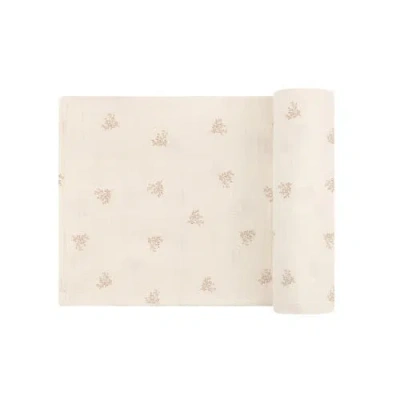 Ely's & Co. Velour Leaf Pattern Collection In White