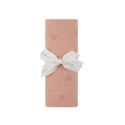 Ely's & Co. Velour Leaf Pattern Collection In Pink