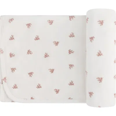 Ely's & Co. Velour Leaf Pattern Collection In White