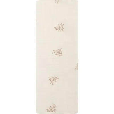 Ely's & Co. Velour Leaf Pattern Collection In White