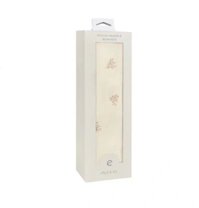 Ely's & Co. Velour Leaf Pattern Collection In White