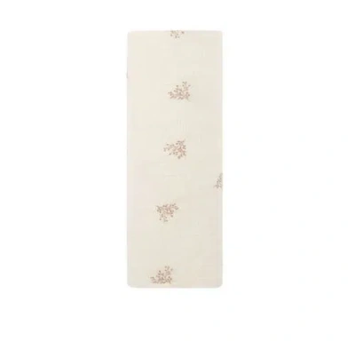 Ely's & Co. Velour Leaf Pattern Collection In White