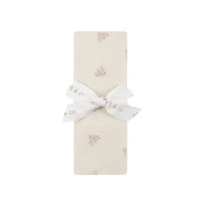 Ely's & Co. Velour Leaf Pattern Collection In White