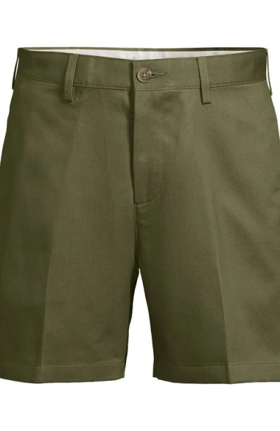 Lands' End Comfort Waist 6" No Iron Chino Shorts In Green