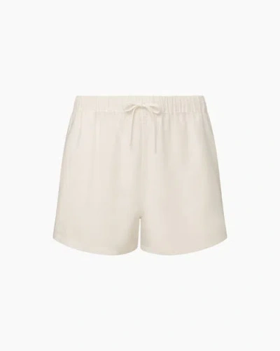 Onia Air Linen Elastic Drawstring Short In White